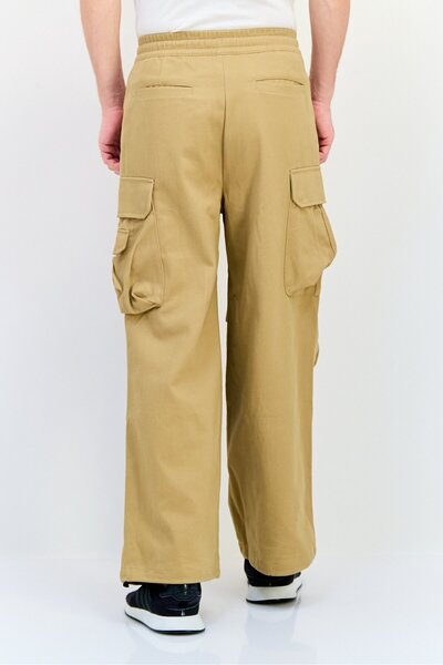 adidas Men Sportswear Fit Embroidered Logo Outdoor Cargo Pants, Tan