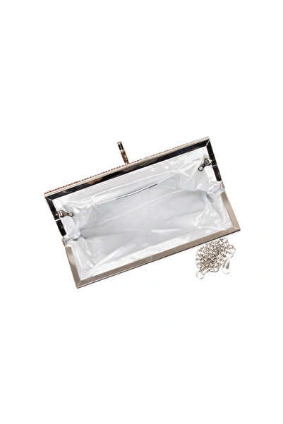 Generic Geantă de seară BG20366, Argento