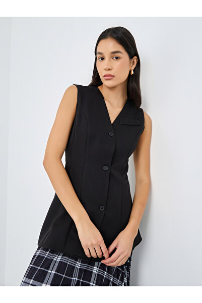 Styli صدرية سادة بدون أكمام وفتحة رقبة على شكل حرف V