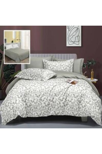 Ralex Economic Package Double Bed Linen Cotton Finet 6 Pieces Elegance + 2 Quilted Pillows 50 x 70 cm + Qu