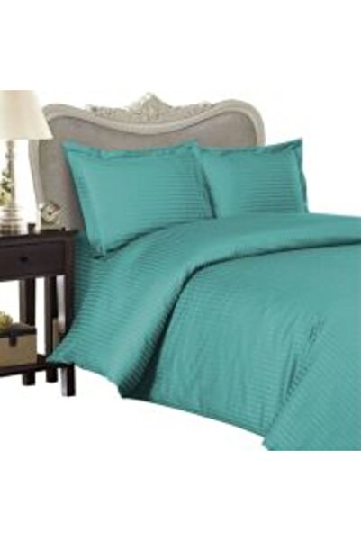 HomePuls Double Bedding Set Damask Polycotton Stripe 1 cm, 4 Pieces, Bedsheet 220 x 230 cm, Duvet Cover 180 x