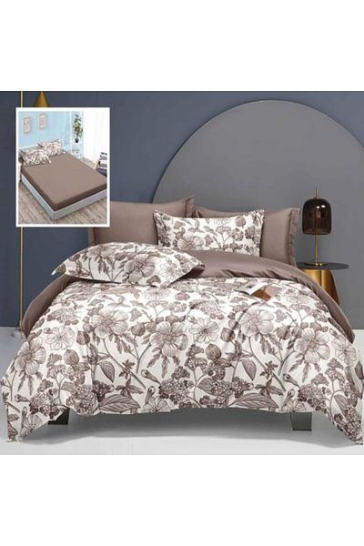 Ralex Double Bed Linen Finet Cotton Elegance 6 Pieces, Elastic Sheet for Mattress 160x200 cm or 180x200 cm