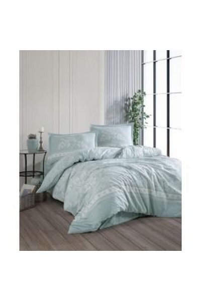 Ralex Lenjerie pat dublu Bumbac 100% Ranforce 4 piese extra large, Verde DEVLIN