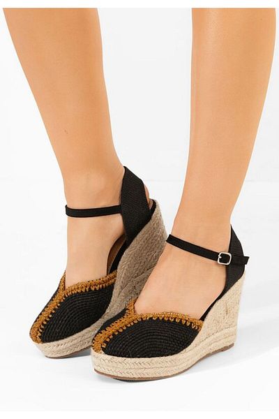B T Shoes Black Marrilu platform espadrilles