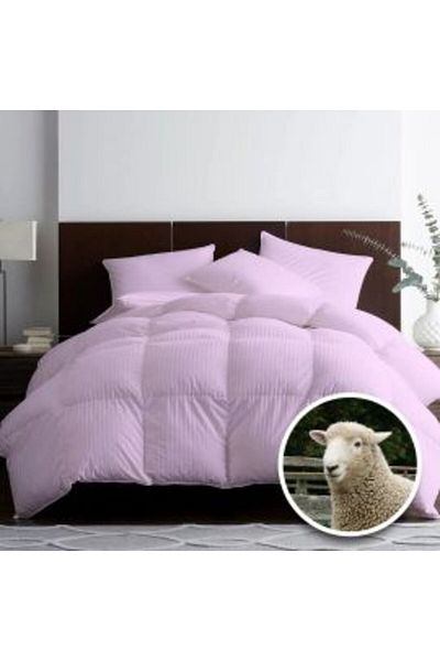 Ralex Matelassé Quilt Wool Damask 100% , Summer, 160 x 210 cm, Lilac