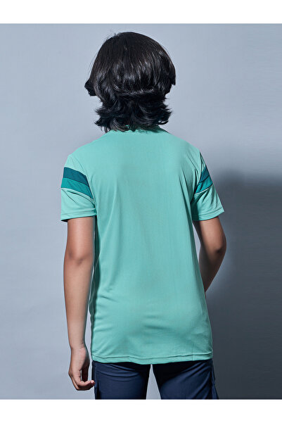 Technosport By Styli Contrast Panel Round Neck T-Shirt