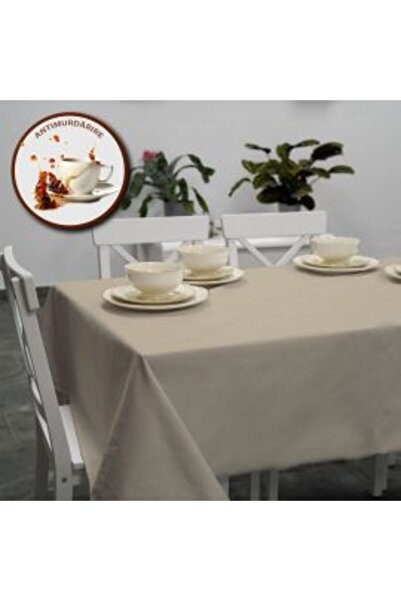Ralex Αντιλεκέ τραπεζομάντιλο 100% βαμβάκι 180 x 240 cm, κομψό μπεζ FMA 80