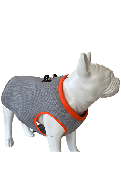 True Love Soğutucu Özellikli Turuncu-Gri Köpek Yeleği