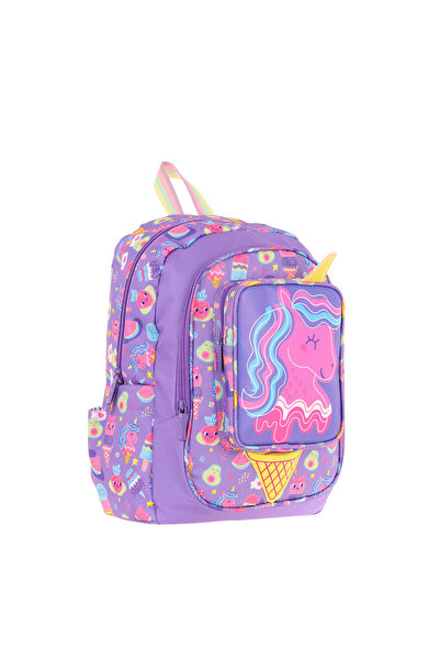 KAUKKO Rucsac de școală pentru copii cu trei ochi (fete) (detaliu unicorn) - ...