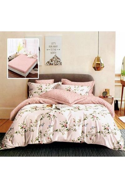 Ralex Economic Pack Double Bed Linen Finet 6 Pieces with Mattress Cover + 2 Quilted Pillows 50 x 70 cm + Q