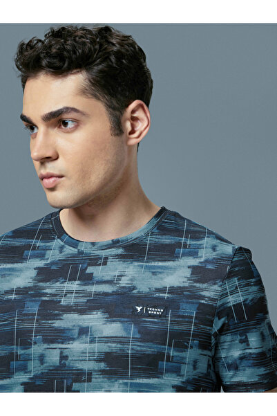 Technosport By Styli All Over Print Slim Fit T-Shirt