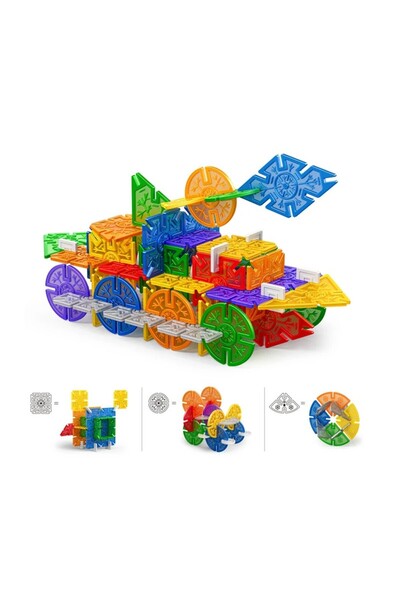 PROCART Building block set, 218 pieces of different shapes, STEAM toy, multicolor