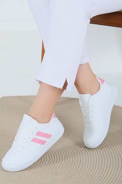 TOFİSA Women's White Pink Air Sports Shoes - 27474
