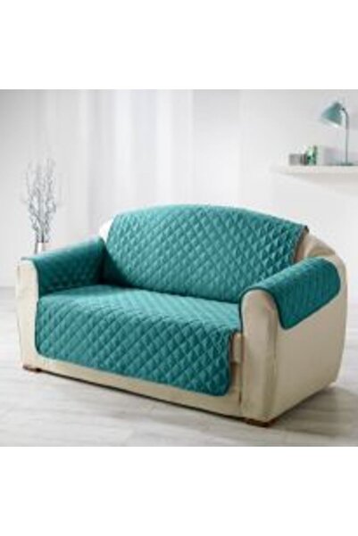 Ralex Husa canapea 3 locuri tip cuvertura matlasata 190 x 177 cm cu laterale, reversibila, Turcoaz