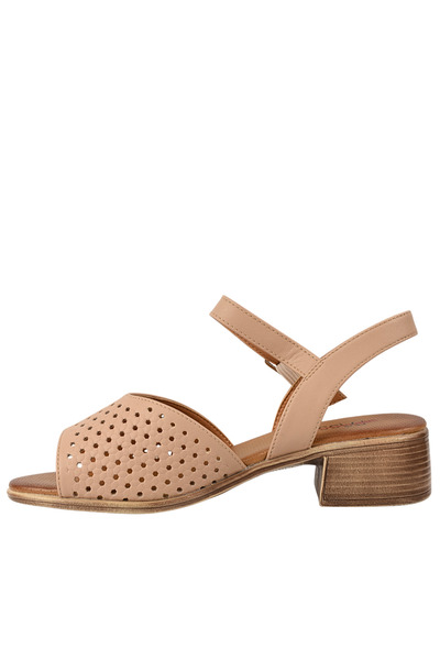 PASS Collection Elegant sandals, women, PASS COLLECTION, W160028C beige, leather, heel 36