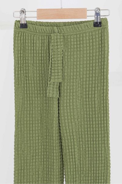 TOFİSA Girl's Khaki Elastic Waist Trousers - 27447
