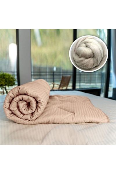 Ralex Pilota matlasata lana iarna cu fata damasc bumbac 100% linear 180 x 210 cm, Bej Cappuccino