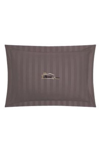 HomePuls Pillowcase Damask 100% Cotton, Stripe 1 cm, 50x70 cm, Brown