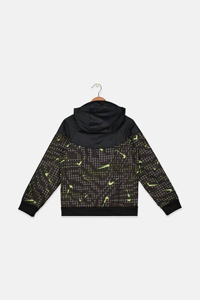 Nike Kids Boy Loose Fit Full Zip Hooded Track Jacket, Black
