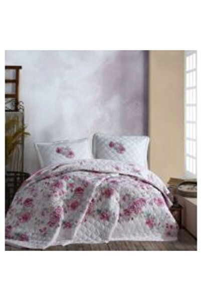 Clasy Quilted Double Bedspread, 240 x 260 cm with 2 Pillowcases, 50 x 70 cm, Gray PORTO V 2