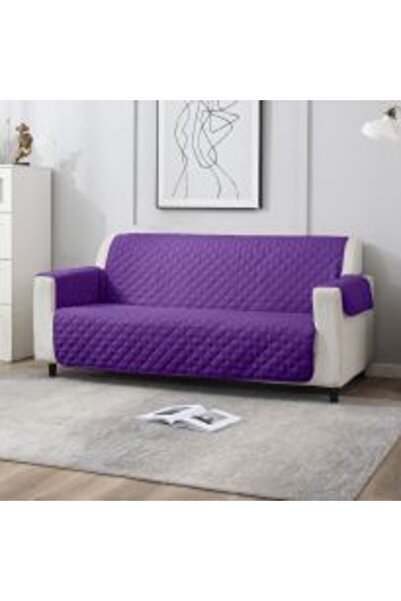 Ralex Sofa Cover for 3 Seats, Quilted Blanket Type, 190 x 177 cm, Reversible, Coral Red