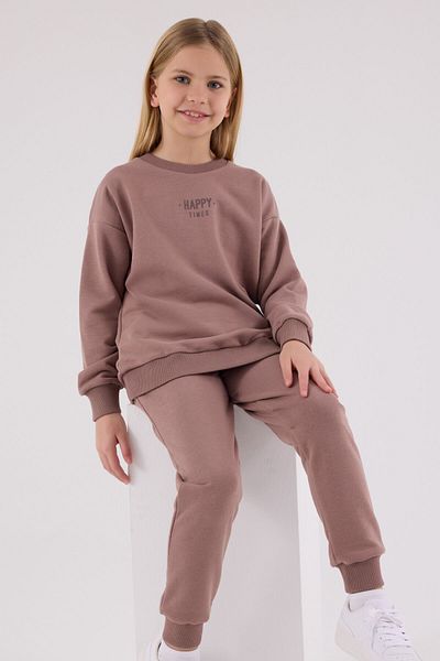 Rolypoly Girl's Brown Tracksuit Set