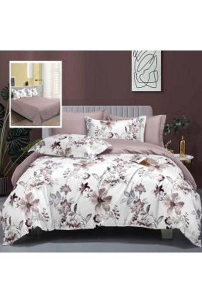 Ralex Pachet economic lenjerie pat dublu Cotton Finet 6 piese Elegance + 2 perne matlasate 50 x 70 cm + pernă