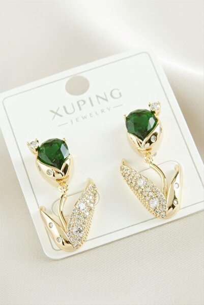 feryal Xuping Orchid Zircon Stone Luxury Steel Earrings