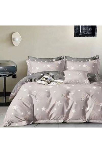 Ralex Lenjerie pat dublu extra large Percalle imprimat Bumbac 100%, 6 piese, cearșaf pat 240 x 260 cm, pi