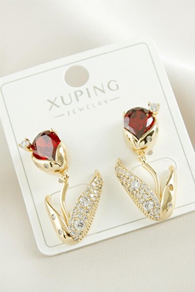 Yıldızınızzz accessory Xuping Orchid Zircon Stone Luxury Steel Earrings