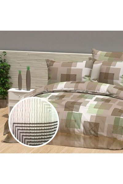 Ralex Creponated Bed Linen 100% Cotton, Sheet 160 x 240 cm, Blanket Cover 140 x 210 cm, Pillowcase 50 x 70