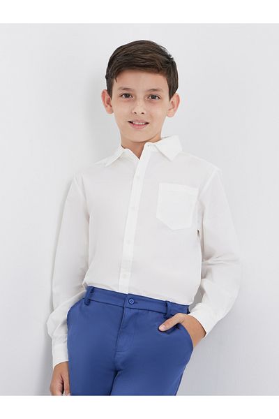 Styli Boys White Long Sleeves Shirt with Pocket