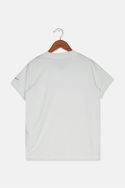Nike Kids Girl Sport Fit V-neck Short Sleeve Brand Logo T-shirt, White