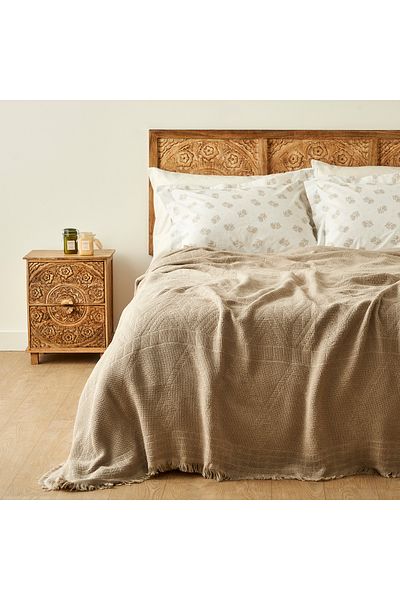 Bella Maison طقم بيك أحادي من القطن 100% بيج (150x220 سم)