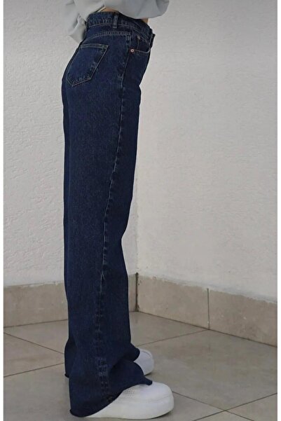 OurStyles New Season High Belt Wi̇de Leg Palazzo Women's Jean Pants
