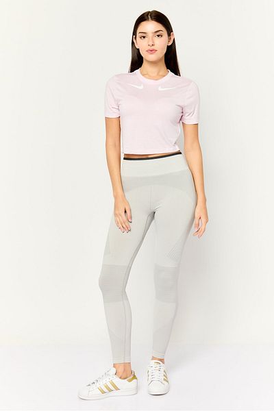 Nike Women Slim Fit Short Sleeve Training Swoosh T-Shirt, Pink