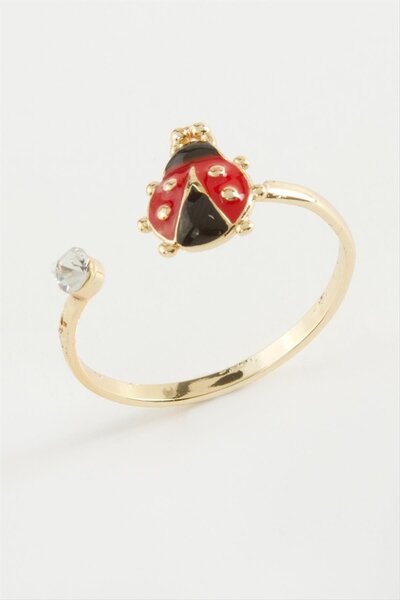 ZERO LAND خاتم الحشرة الخضراء من الحجر المينا