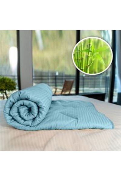 Ralex Winter Quilted Bamboo Comforter with 100% Cotton Damask Front, 180 x 210 cm, Turquoise