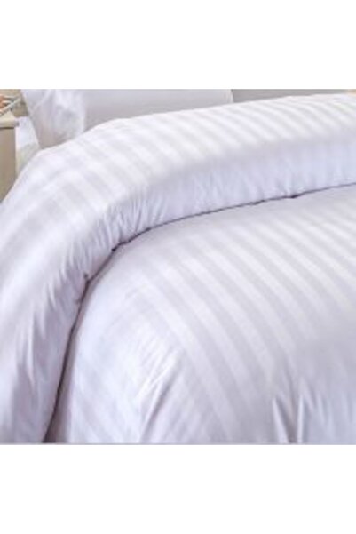 HomePuls Fitted Bed Sheet with Elastic Damasc Polycotton Stripe 1 cm, 230 x 250 cm for Mattress 180 x 200 cm,
