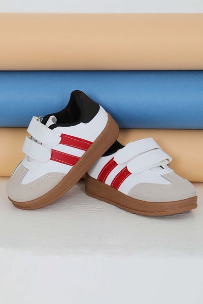 TOFİSA Women's White Red Children's Suede Detailed Shoes - 27481