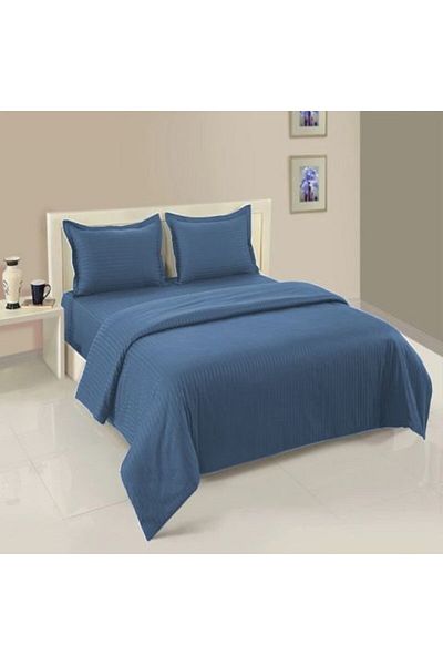 HomePuls Bedsheet Set Damasc Polycotton with Elastic for Mattress 160x200 cm, Duvet Cover 180x220 cm, 2 Pillo