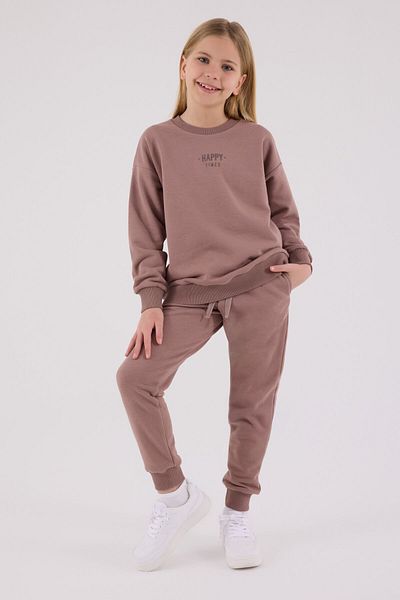 Rolypoly Girl's Brown Tracksuit Set