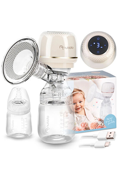 NUKIDO Pompa de san electrica 2in1 Ivory, portabila, cu 3 faze de aspirare, f...