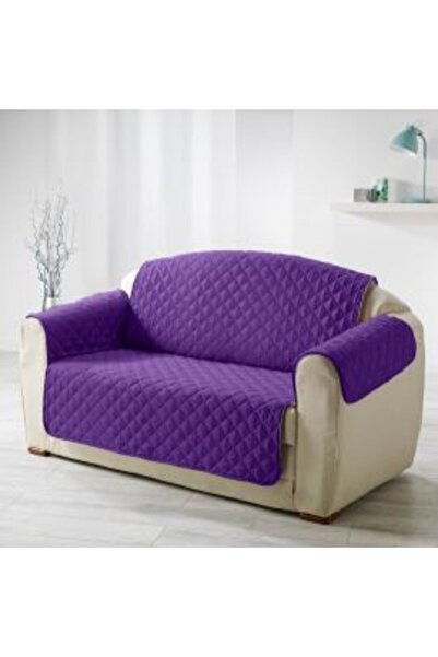 Ralex Husă canapea matlasată reversibilă cu 2 locuri, 130 x 205 cm, cu latera...