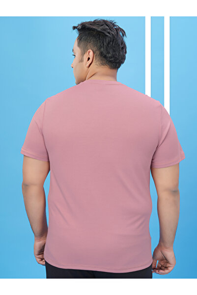 Technosport By Styli Plus Pink Solid Crew Neck Slim Fit T-Shirt