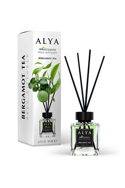 ALYA Odorizant de cameră cu bețișoare – Ceai bergamot, 120 ml