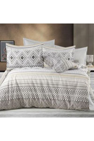 Ralex Set lenjerie de pat dublu din bumbac Ranforce, 4 piese, cearșaf 240 x 260 cm, husă pilotă 200 x 230 cm, 2 perne