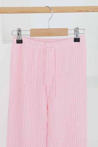 TOFİSA Girl's Pink Elastic Waist Trousers - 27447