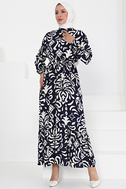 TOFİSA Φόρεμα με ζωνάκι Navy Blue - 27394