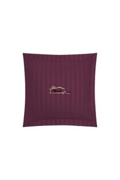 HomePuls Damask pillowcase 100% cotton, 1 cm stripe, 40 x 40 cm and 3.5 cm border hem, Purple
